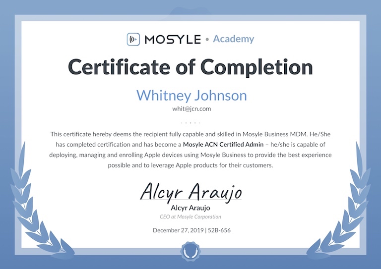 MOSYLE MDM CERTIFICATE